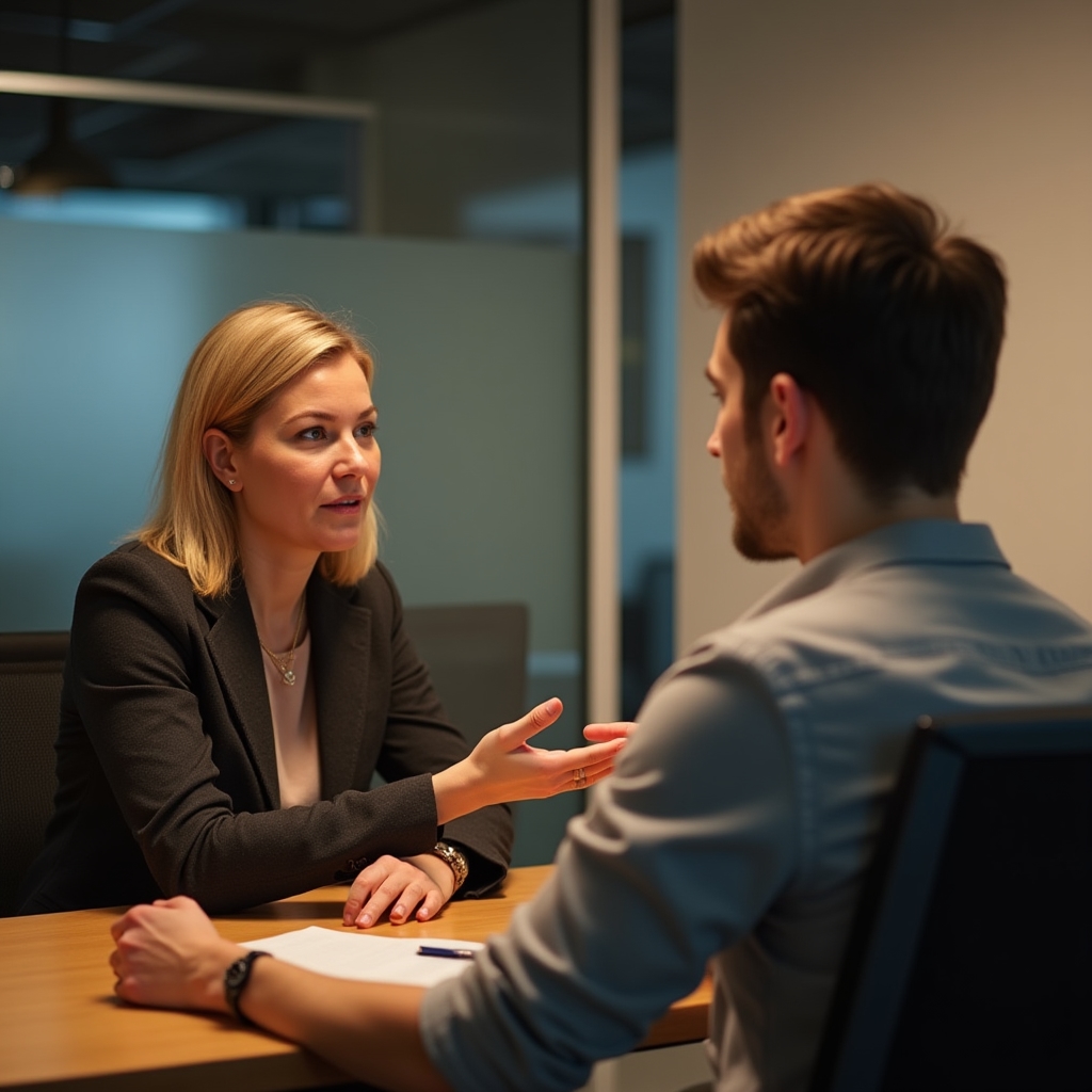 Eins-zu-eins Coaching-Gespräch für individuelle Feedback-Entwicklung